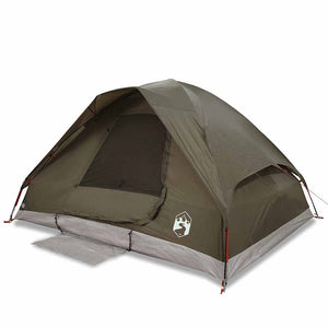 vidaXL Camping Tent Dome 4-Person Brown Waterproof