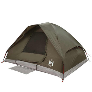 vidaXL Camping Tent Dome 4-Person Brown Waterproof