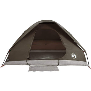 vidaXL Camping Tent Dome 4-Person Brown Waterproof