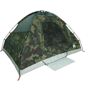 vidaXL Camping Tent Dome 4-Person Camouflage Waterproof