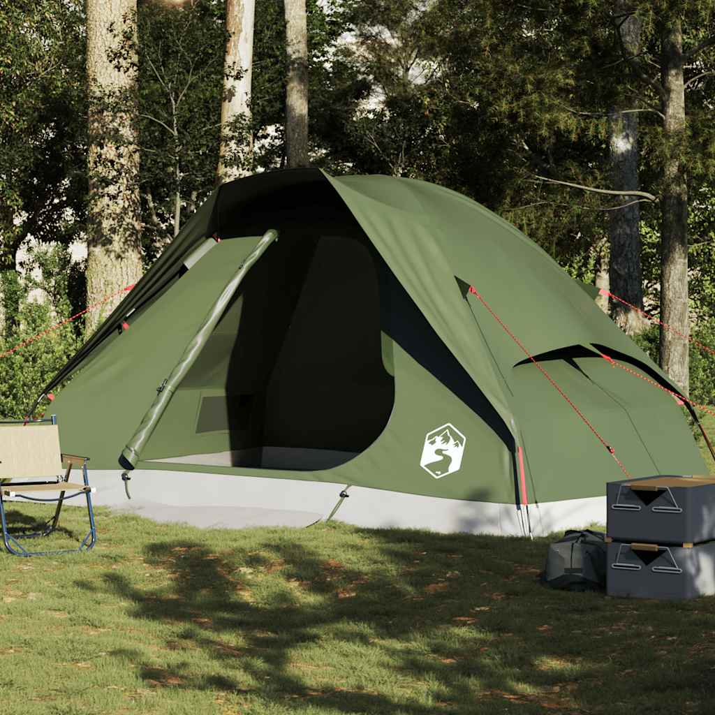 vidaXL Family Tent Dome 6-Person Olive Green Waterproof