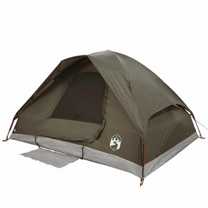 vidaXL Family Tent Dome 6-Person Brown Waterproof