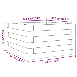 vidaXL Garden Planter White 40x40x23 cm Solid Wood Pine