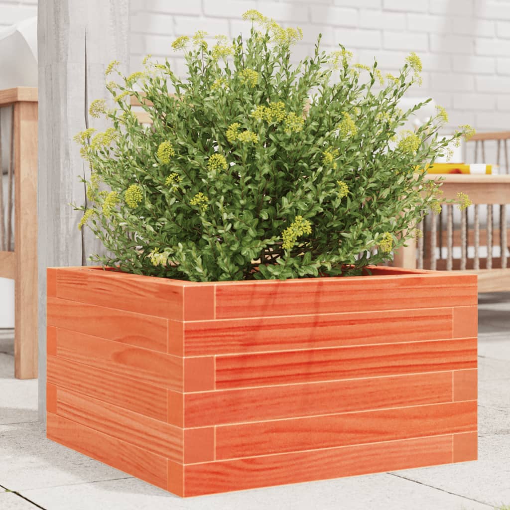 vidaXL Garden Planter Wax Brown 40x40x23 cm Solid Wood Pine