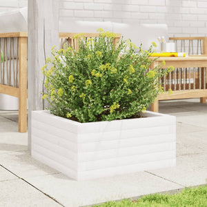 vidaXL Garden Planter White 50x50x23 cm Solid Wood Pine