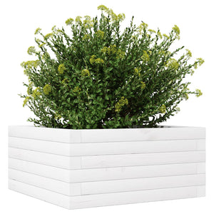 vidaXL Garden Planter White 50x50x23 cm Solid Wood Pine