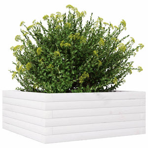 vidaXL Garden Planter White 60x60x23 cm Solid Wood Pine