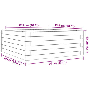 vidaXL Garden Planter 60x60x23 cm Impregnated Wood Pine