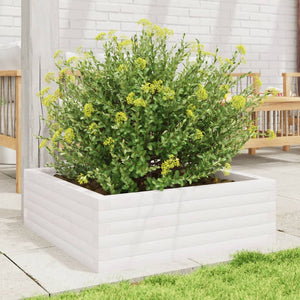 vidaXL Garden Planter White 70x70x23 cm Solid Wood Pine