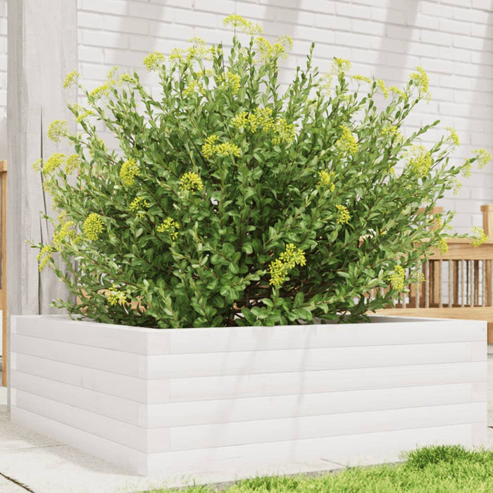 vidaXL Garden Planter White 70x70x23 cm Solid Wood Pine