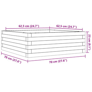 vidaXL Garden Planter Wax Brown 70x70x23 cm Solid Wood Pine