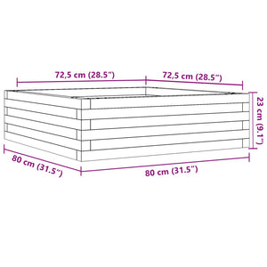 vidaXL Garden Planter 80x80x23 cm Solid Wood Pine