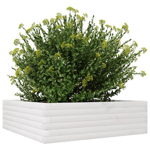 vidaXL Garden Planter White 80x80x23 cm Solid Wood Pine