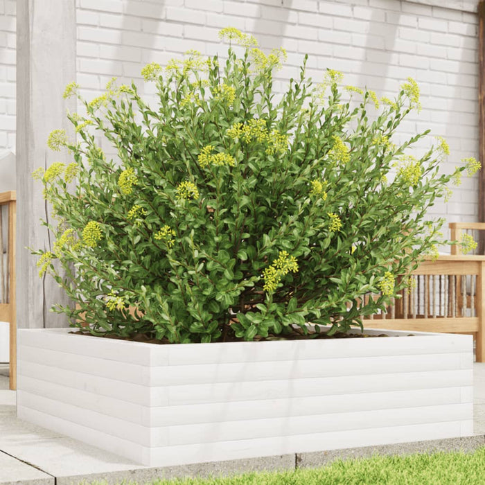 vidaXL Garden Planter White 80x80x23 cm Solid Wood Pine