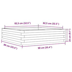 vidaXL Garden Planter White 90x90x23 cm Solid Wood Pine