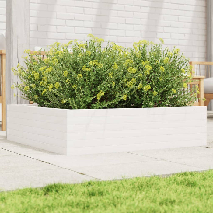 vidaXL Garden Planter White 90x90x23 cm Solid Wood Pine