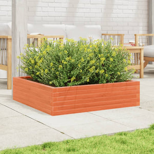 vidaXL Garden Planter Wax Brown 90x90x23 cm Solid Wood Pine