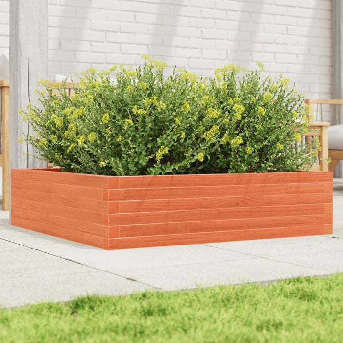 vidaXL Garden Planter Wax Brown 90x90x23 cm Solid Wood Pine