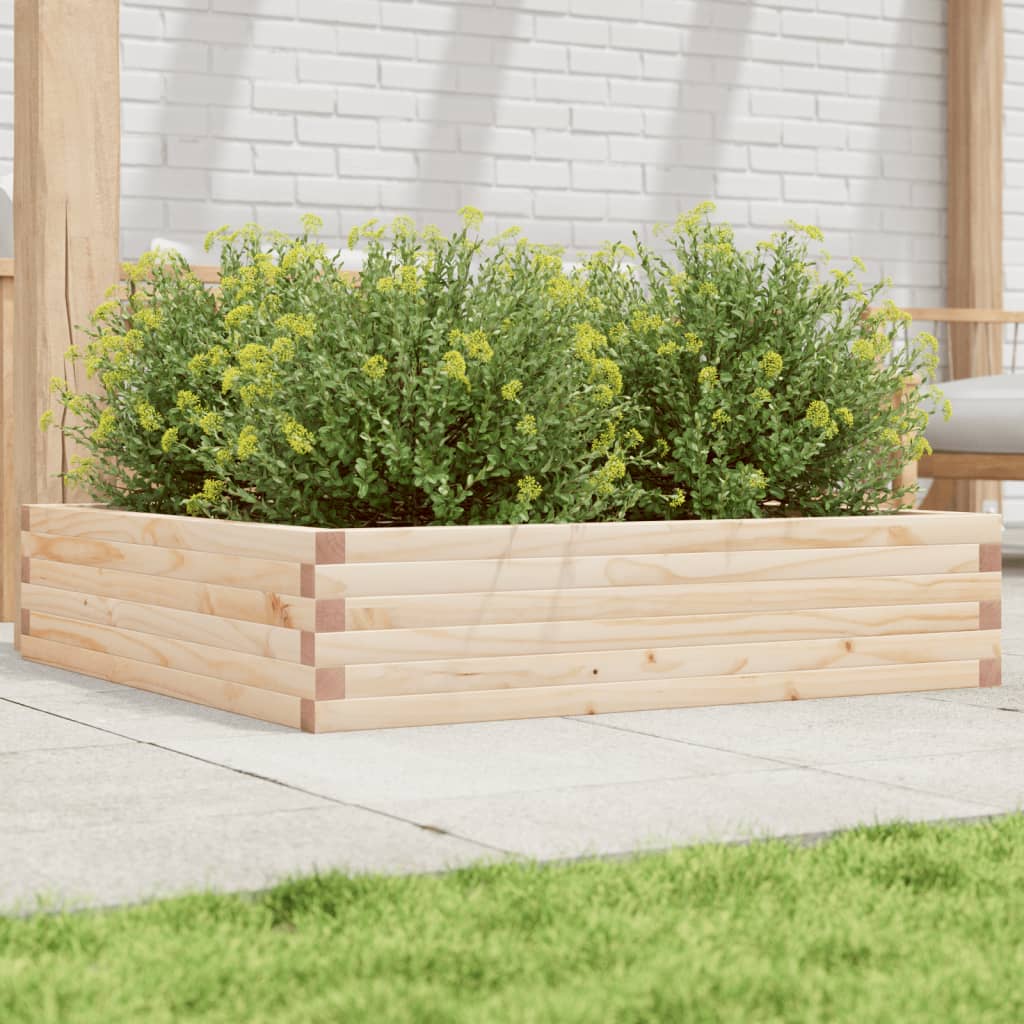 vidaXL Garden Planter 100x100x23 cm Solid Wood Pine