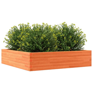 vidaXL Garden Planter Wax Brown 100x100x23 cm Solid Wood Pine