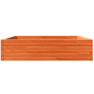 vidaXL Garden Planter Wax Brown 100x100x23 cm Solid Wood Pine