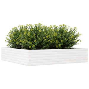 vidaXL Garden Planter White 110x110x23 cm Solid Wood Pine