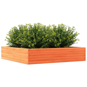 vidaXL Garden Planter Wax Brown 110x110x23 cm Solid Wood Pine