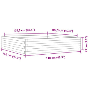 vidaXL Garden Planter 110x110x23 cm Solid Wood Douglas