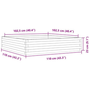 vidaXL Garden Planter 110x110x23 cm Impregnated Wood Pine