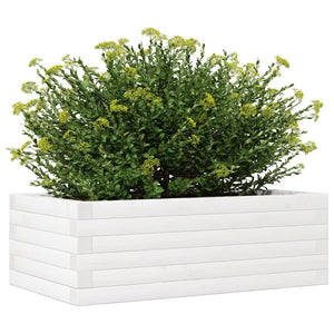 vidaXL Garden Planter White 70x40x23 cm Solid Wood Pine