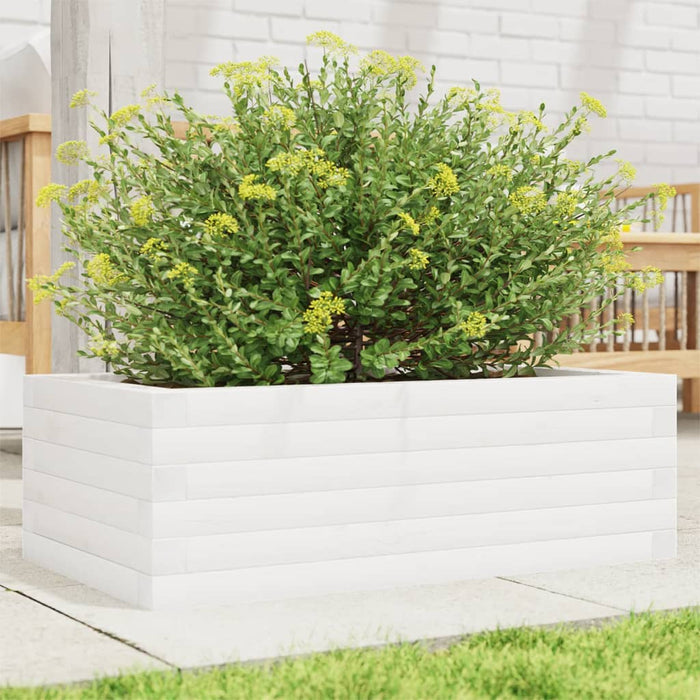 vidaXL Garden Planter White 70x40x23 cm Solid Wood Pine