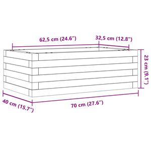 vidaXL Garden Planter Wax Brown 70x40x23 cm Solid Wood Pine