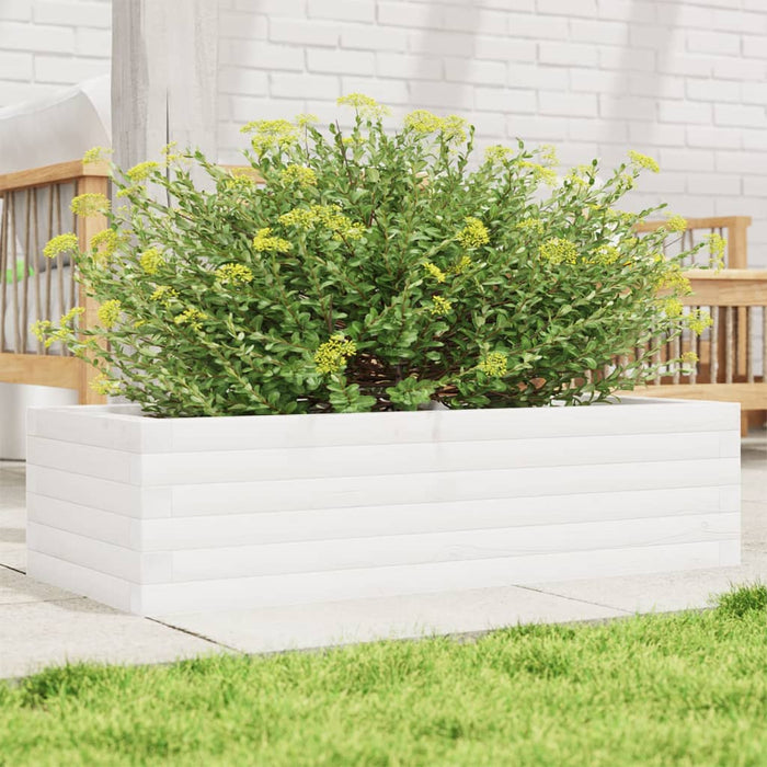 vidaXL Garden Planter White 90x40x23 cm Solid Wood Pine