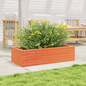 vidaXL Garden Planter Wax Brown 90x40x23 cm Solid Wood Pine