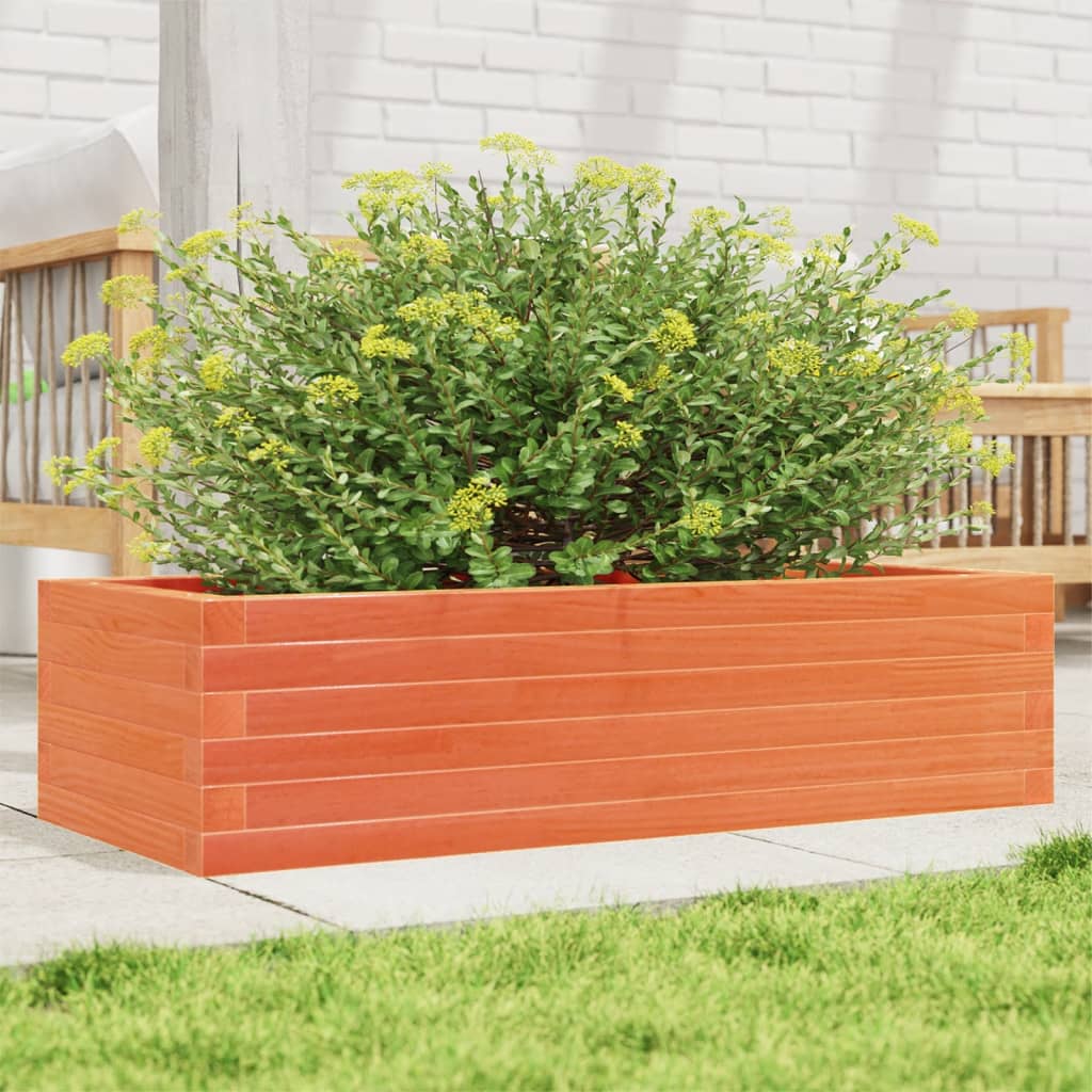 vidaXL Garden Planter Wax Brown 90x40x23 cm Solid Wood Pine