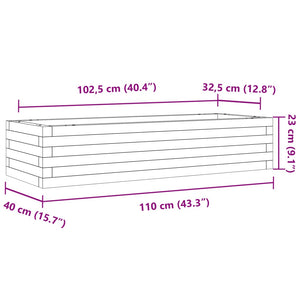 vidaXL Garden Planter 110x40x23 cm Solid Wood Pine