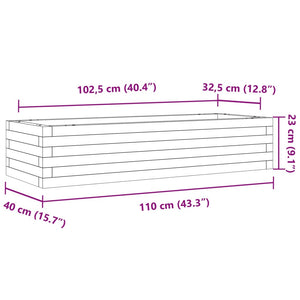 vidaXL Garden Planter White 110x40x23 cm Solid Wood Pine