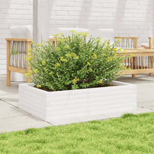 vidaXL Garden Planter White 90x60x23 cm Solid Wood Pine