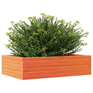 vidaXL Garden Planter Wax Brown 90x60x23 cm Solid Wood Pine