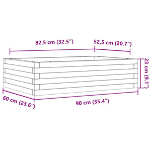 vidaXL Garden Planter Wax Brown 90x60x23 cm Solid Wood Pine