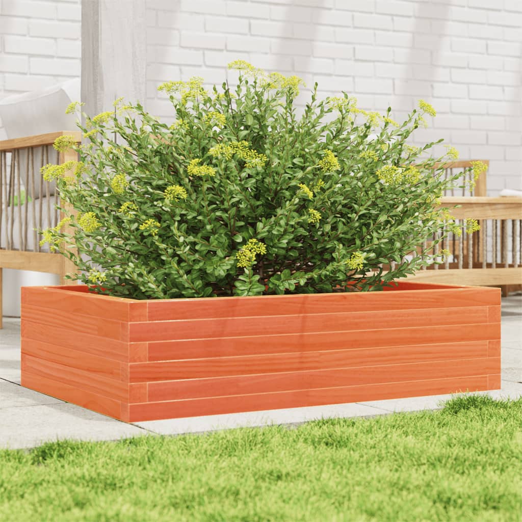 vidaXL Garden Planter Wax Brown 90x60x23 cm Solid Wood Pine