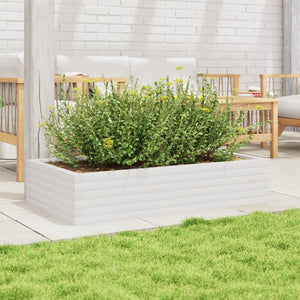 vidaXL Garden Planter White 110x60x23 cm Solid Wood Pine