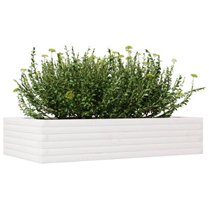 vidaXL Garden Planter White 110x60x23 cm Solid Wood Pine