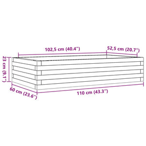 vidaXL Garden Planter White 110x60x23 cm Solid Wood Pine