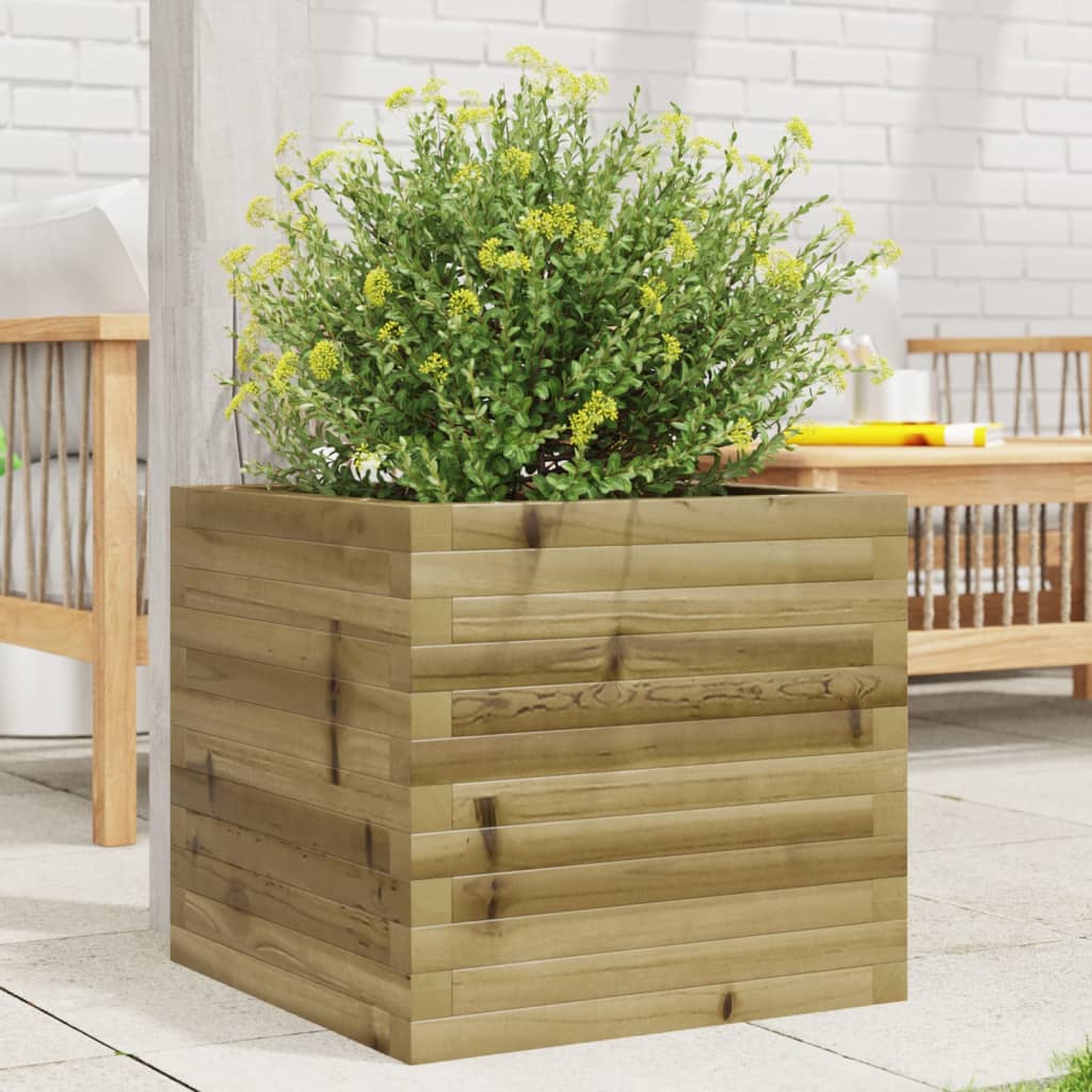 vidaXL Garden Planter 50x50x45.5 cm Impregnated Wood Pine