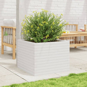 vidaXL Garden Planter White 60x60x45.5 cm Solid Wood Pine