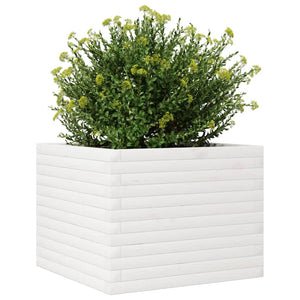 vidaXL Garden Planter White 60x60x45.5 cm Solid Wood Pine