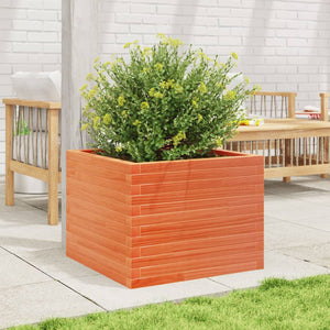 vidaXL Garden Planter Wax Brown 60x60x45.5 cm Solid Wood Pine