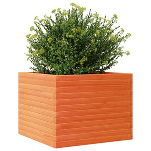 vidaXL Garden Planter Wax Brown 60x60x45.5 cm Solid Wood Pine