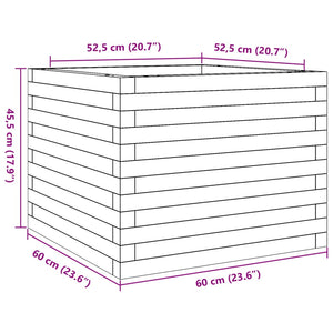 vidaXL Garden Planter Wax Brown 60x60x45.5 cm Solid Wood Pine